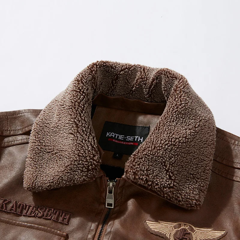 Pu Jacket Men Thick Warm Military Bomber Tactical Leather Jackets Mens Outwear Fleece Fur Collar Windbreaker Coat Male 6XL