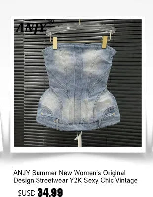 ANJY Spring Autumn New Women Washed Vintage Ripped Design High Street Jeans Trendy Fashion Straight Versatile Denim Pants A23084