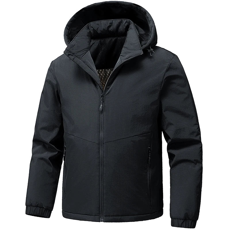 Winter Men Waterproof Windproof Outdoor Jackets Man Detachable Hat Casual Jacket Male Multi Pocket Work Jacket Windbreaker Parka