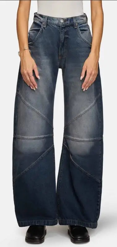 Autumn New Fashion Trend Street Style Women's Jeans Casual Solid Color Washed Distressed Straight-leg Floor-length Mopping Jeans