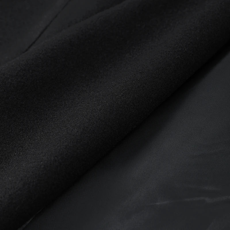 Elegant Women's Woolen Coat Black Single-Button Stand Collar Slim Lady Long Coats 2025 Autumn Winter Chic Female Streetwear New