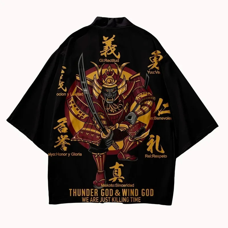 Japanese Traditional Samurai Kimono Summer Men &  Women Japan Harakuju Cardigan Yukata Fashion Unisex Anime Streetwear Haori