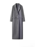 KONDALA Vintage Casual Chic Solid Women Overcoat Double Breasted Oversized Long Jackets Fashion 2025 Autumn Winter Thick Coats