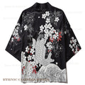 Plus Size 3XL 4XL 5XL Japanese Kimono Cardigan Cosplay Haori Yukata Top Adult Traditional Samurai Costume Loose Men Male Shirt