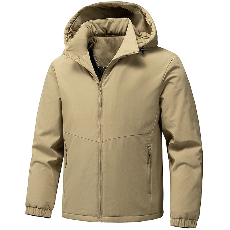 Winter Men Waterproof Windproof Outdoor Jackets Man Detachable Hat Casual Jacket Male Multi Pocket Work Jacket Windbreaker Parka