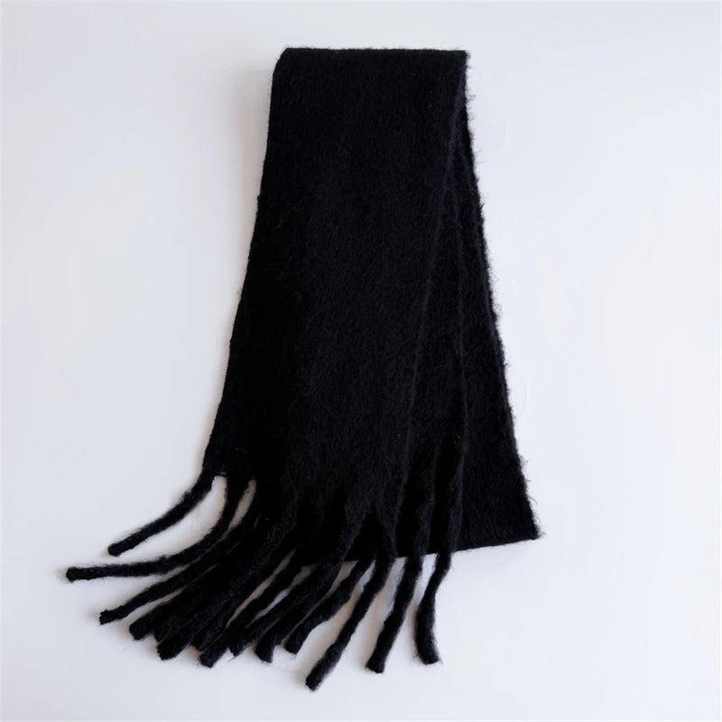 18*200cm Small Winter Scarf Long Women Imitation Cashmere Thicken Shawls Neck Warm Tassel Bufanda Echarpe Pashmina Luxury