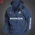 Men's Honda Motorcycle Hoodie with European Sporty Style Zipper Sleeve Pocket Loose Casual Sweater with Shoulders Hoodie