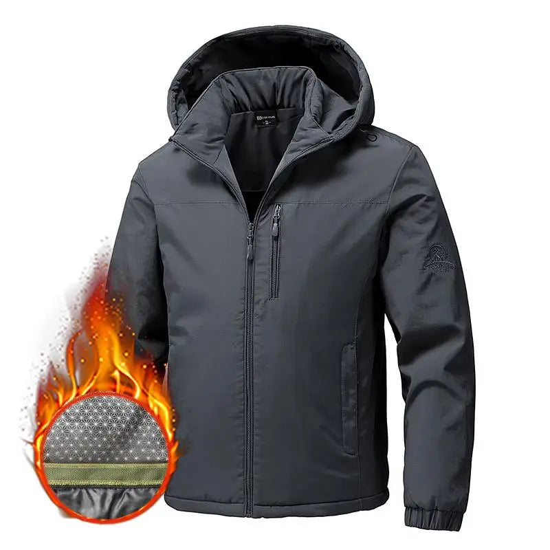 Winter Men Waterproof Windproof Outdoor Jackets Man Detachable Hat Casual Jacket Male Multi Pocket Work Jacket Windbreaker Parka