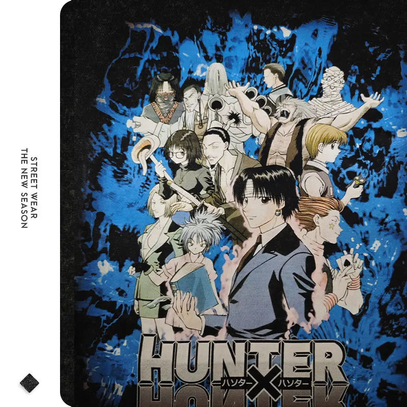 Killua Zoldyck Hoodies Vintage Washed Anime Hunter Hooded Sweatshirts Oversized Streetwear Manga Gon Kurapika Hoodie