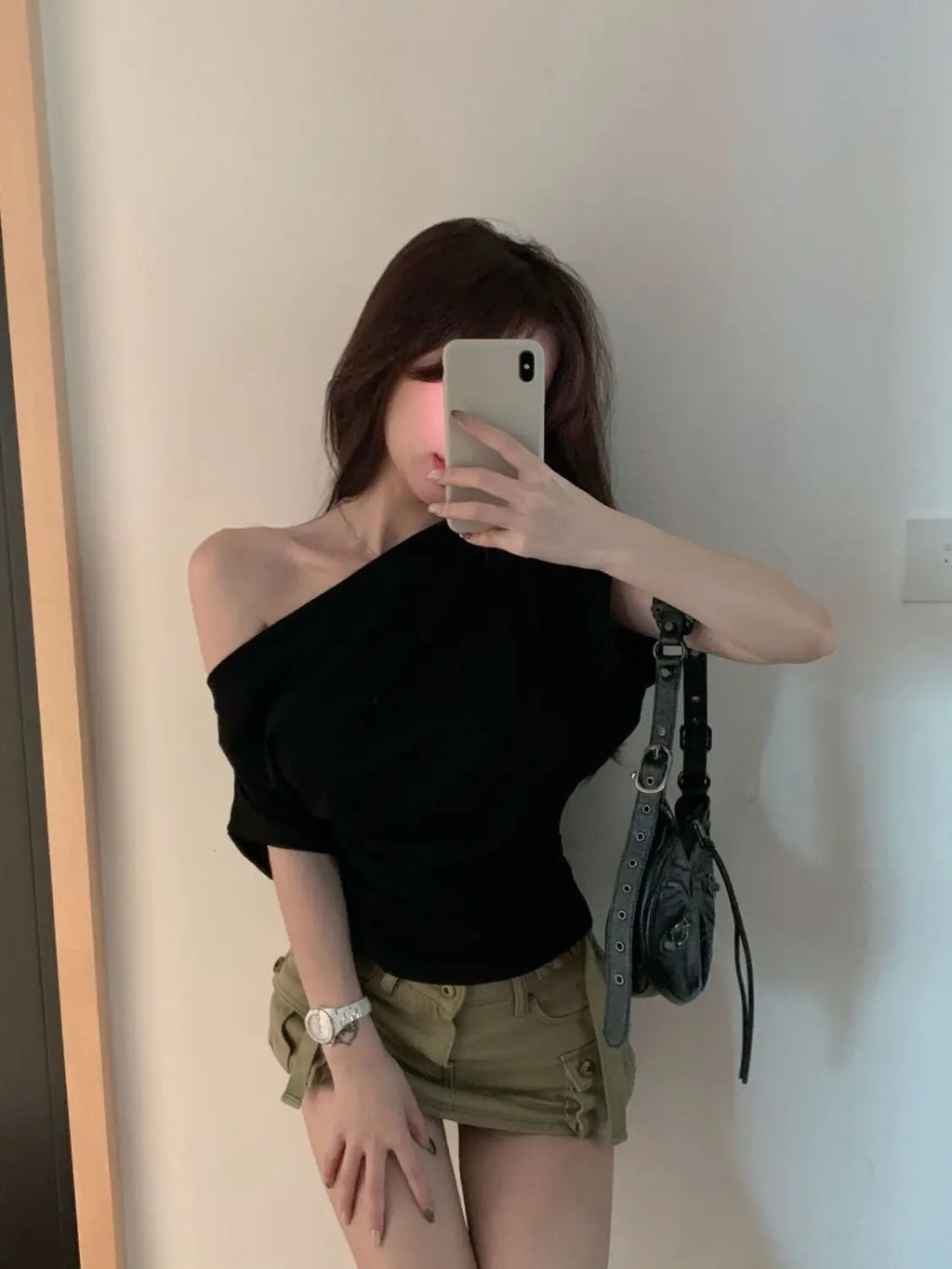 T-shirts Women Clothing Skew Collar Vintage Summer Aesthetic Sexy Off Shoulder Streetwear Elegant Minority Fashionable Pure 2023