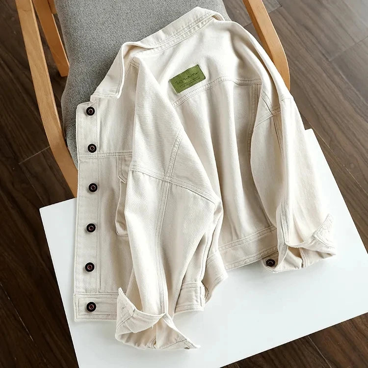 2025 New Women Denim Jacket Women Loose Casual Workwear Jacket Versatile Long Sleeve Jacket Top Spring Autumn Women Cowboy Coat