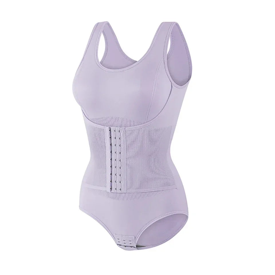 New Bodysuit Shapewear with Zipper Belt Women Tummy Control Fajas Body Shaper Waist Trainer Slimming Cincher Corset Tops