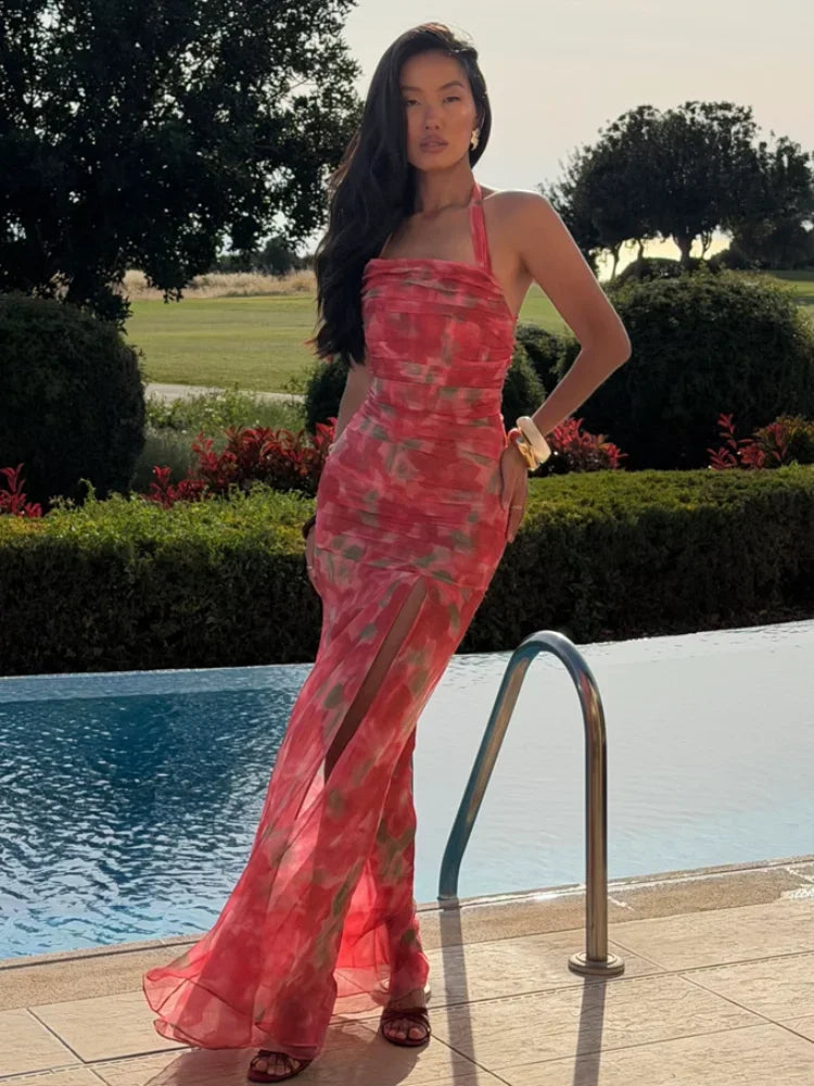 Flutter Sleeve Floral Maxi Dress