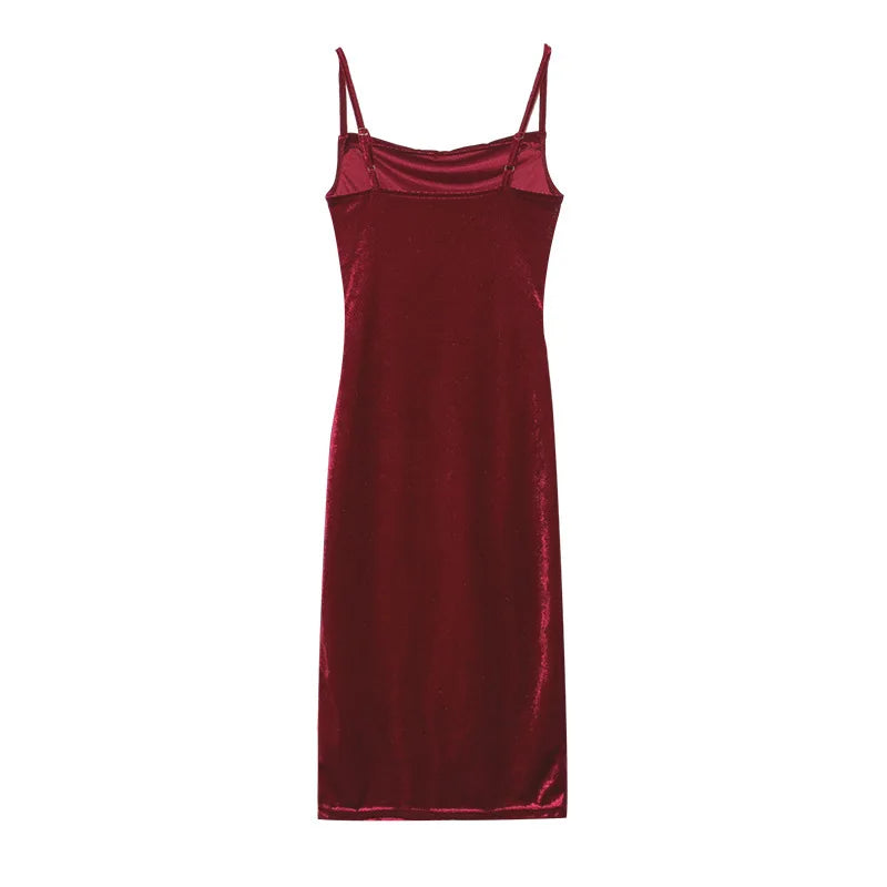 Velvet Bodycon Midi Dress
