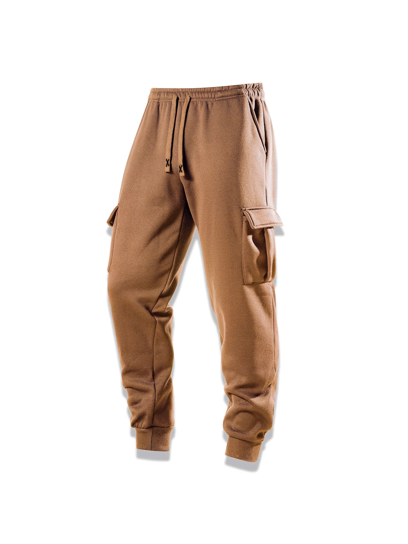 Men Cargo Pants Casual Sports Drawstring Sweatpants Spring Autumn Solid Color Patchwork Pockets Ankle Length Skinny Pencil Pants