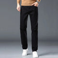 Spring New Men's Slim Fit Elastic Jeans Fashion Gray Comfortable Casual Denim Pants Korean Business Work Straight Black Trousers