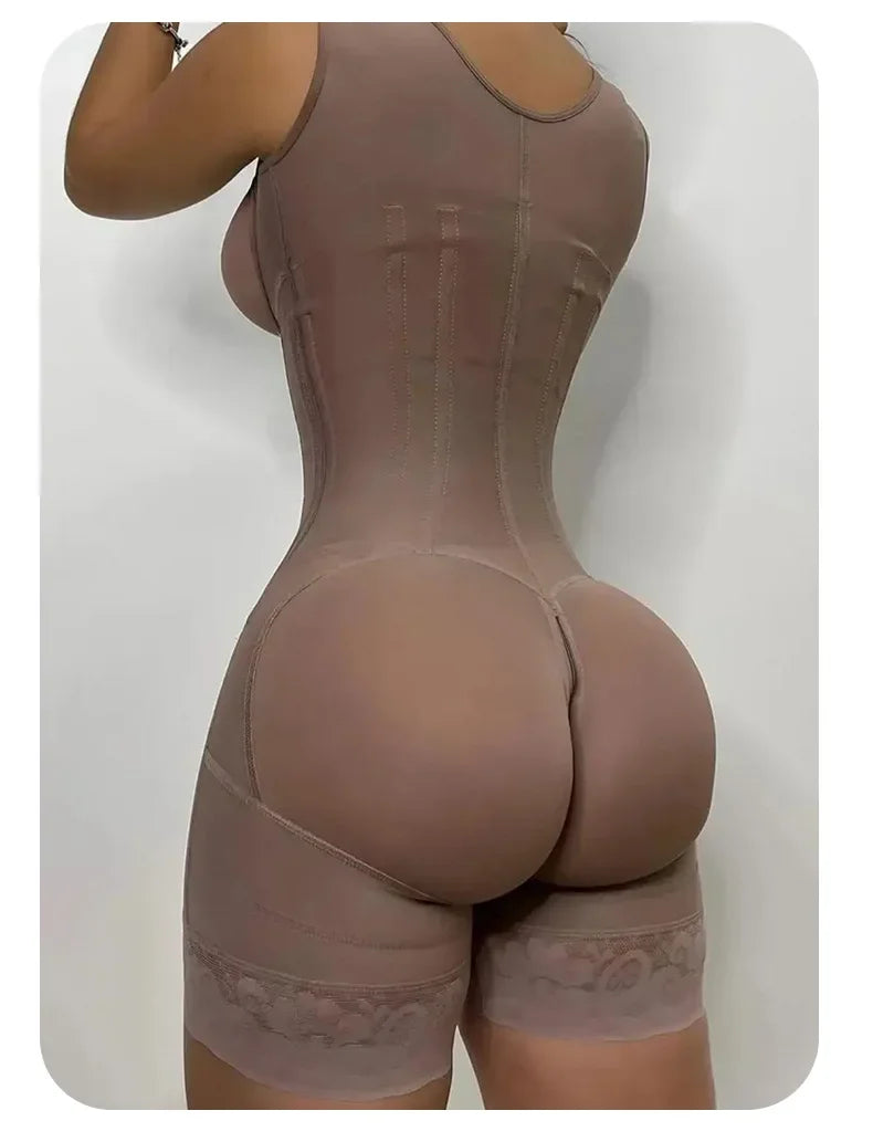 Body Shaper Women Colombian Fajas Shapewear Bodysuit 9-bone High Compression Girdles Double Tummy Control Full Body Open Crotch