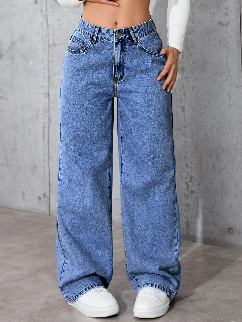 Size:S-5XL Women's Wide-Leg Jeans High-Waist Plus-Size Jeans Summer Autumn Girl Wide Leg Pants Straight-Leg Loose Casual Pants