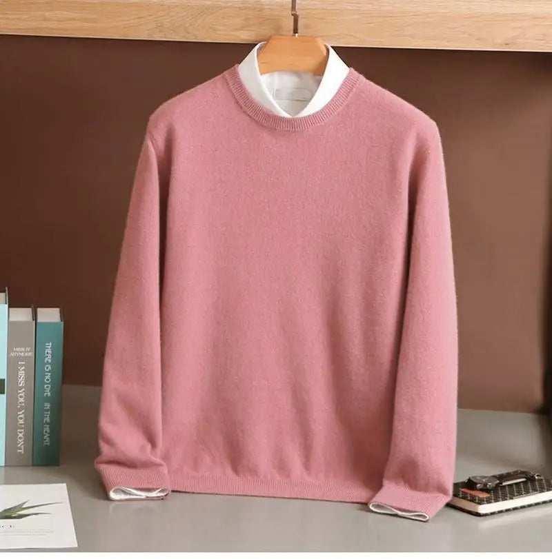 Hot Sale Cashmere Men's Sweater O-Neck Knitted Jumpers Long Sleeve Male Pullover Soft Warm Woolen Clothing habit homme