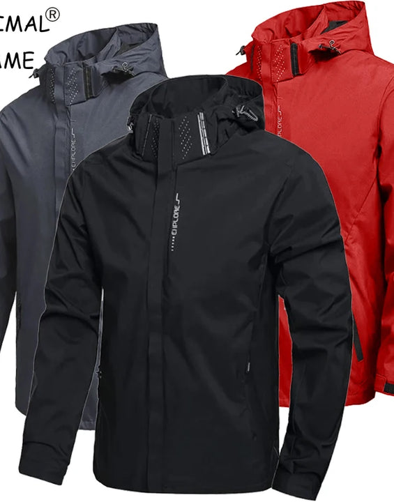 Men's Outdoor Waterproof Raincoat Lightweight Cycling Coat with Hood Streetwear Hiking Windproof Jacket Climbing Outdoor Jackets