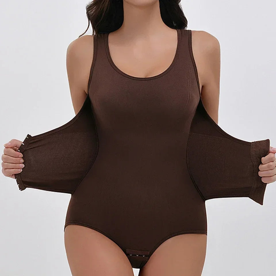 New Bodysuit Shapewear with Zipper Belt Women Tummy Control Fajas Body Shaper Waist Trainer Slimming Cincher Corset Tops