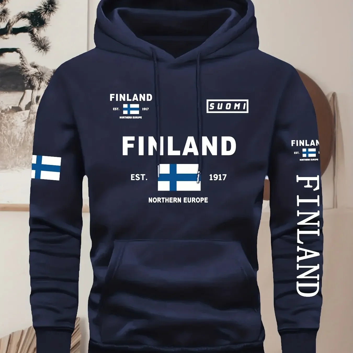 These stylish hoodies for men and women feature elements of Finnish cities and various patterns perfect for casual wear