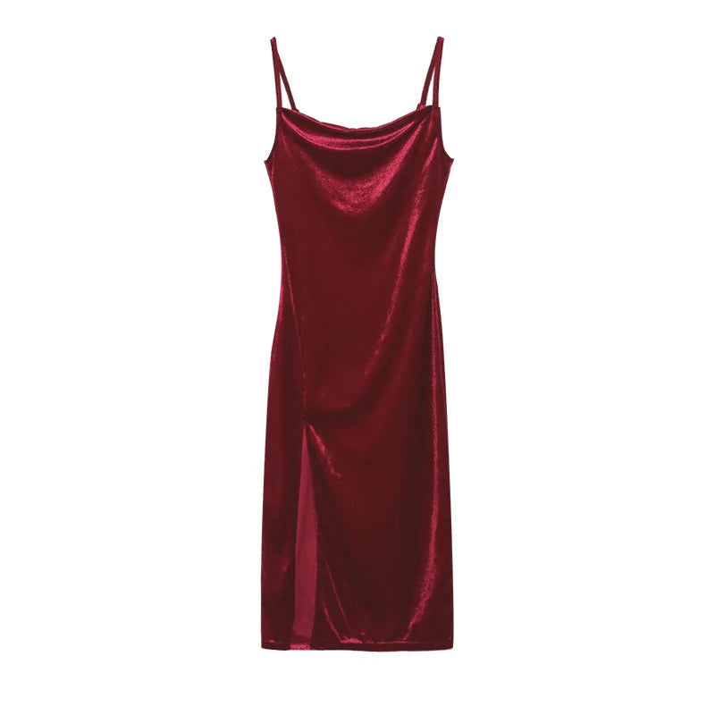 Velvet Bodycon Midi Dress