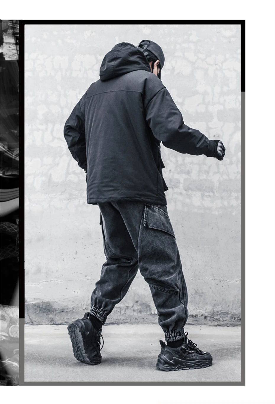 2025 Baggy Jeans Men Punk Hip Hop Black Grey Denim Sweatpants Washed Vintgae Street Casual Cargo Pants Pantalones Hombre