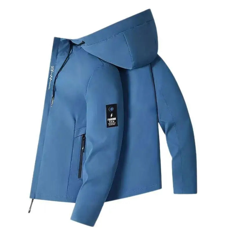 Waterproof Jacket Men Outdoor Softshell Zip Up Hooded Windbreaker Hiking Camping Coats Lightweight Spring Autumn