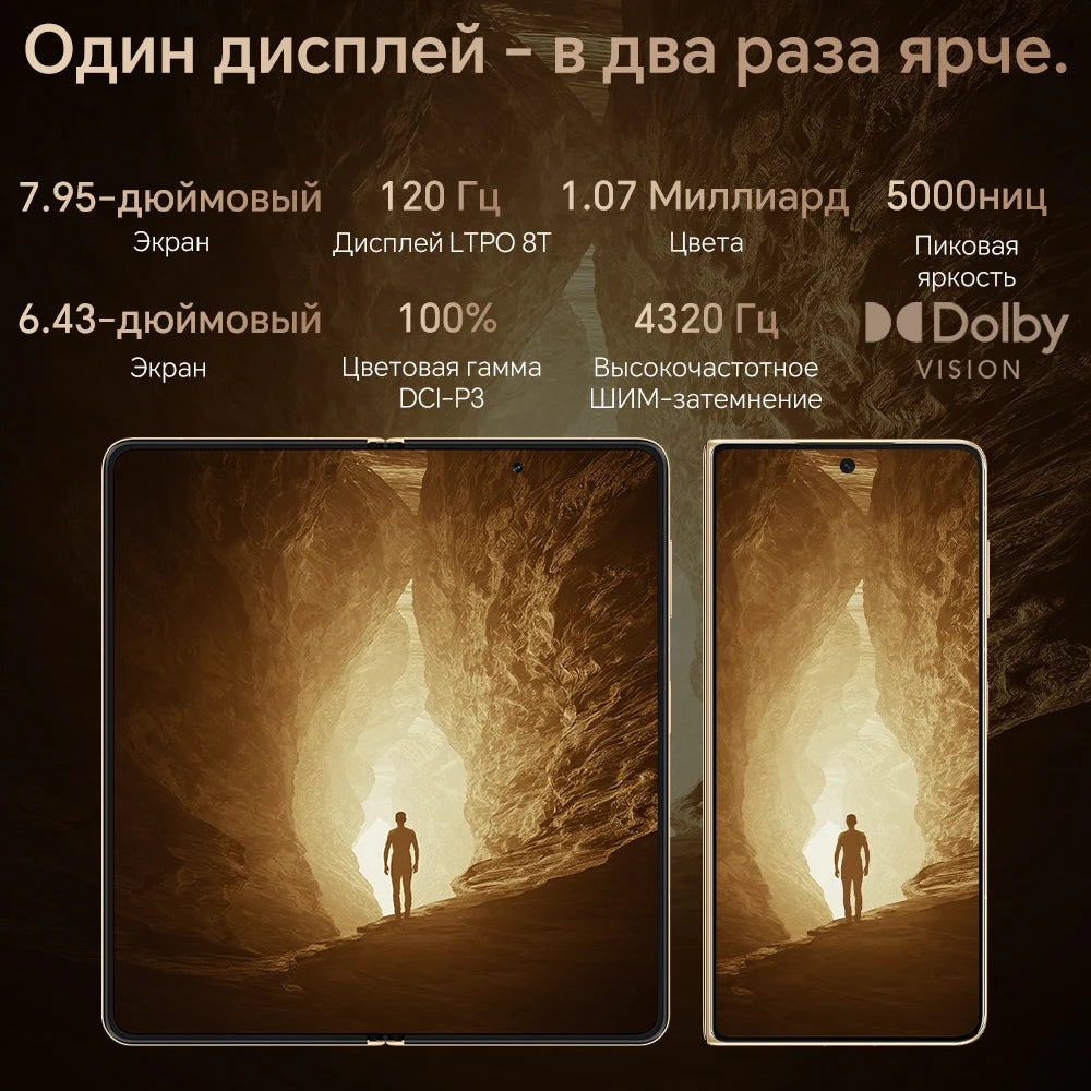 Original New HONOR Magic V5 Global Version 5G Foldable LTPO OLED 120Hz Display 7.95" 50MP Cameras Snapdragon 8 Elite 5820mAh 66W