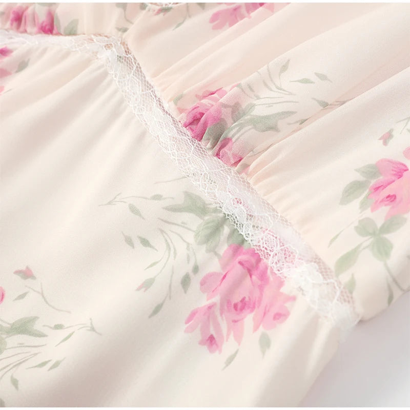 Flutter Sleeve Floral Maxi Dress