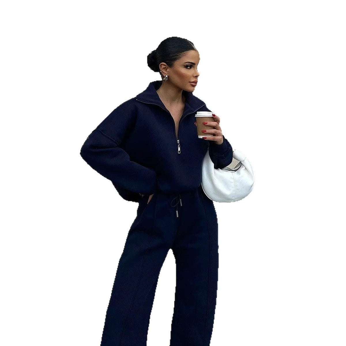 Fashion Autumn Winter Pants Sets Women Fashion Solid Color Pullover Sweatshirt Trousers Two Piece Set Female Casual Streetwear