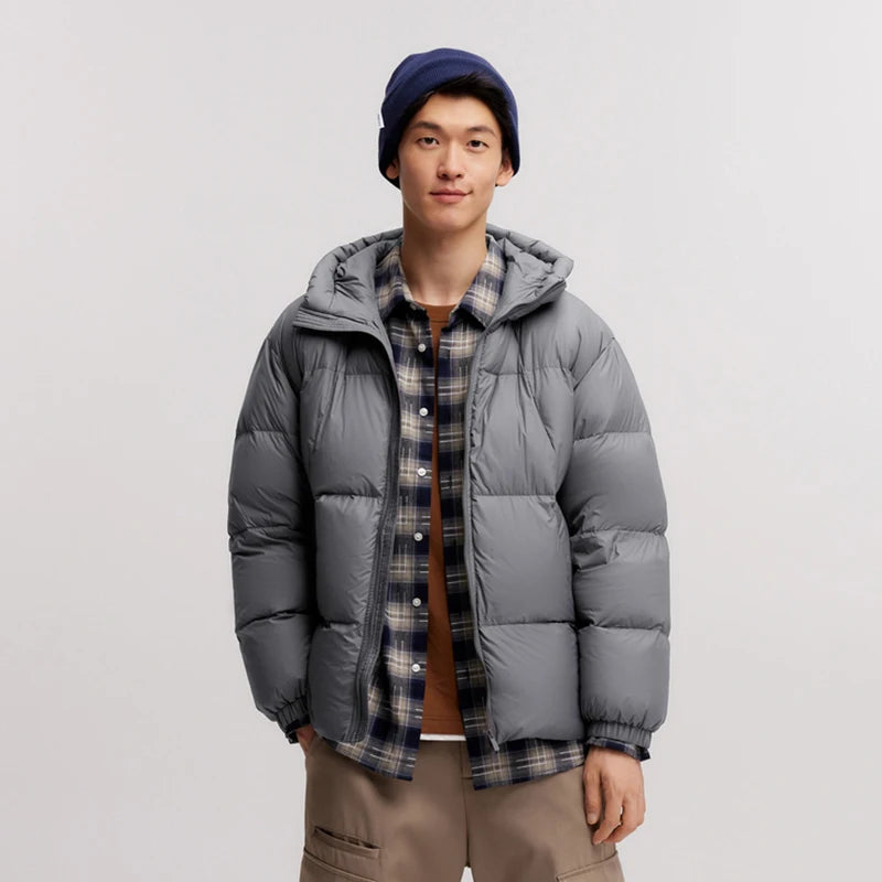 Semir Down Jacket Men 2024 Winter New Thermal Three-Proof Couple Hooded Outerwear Solid Color Versatile Down Jacket