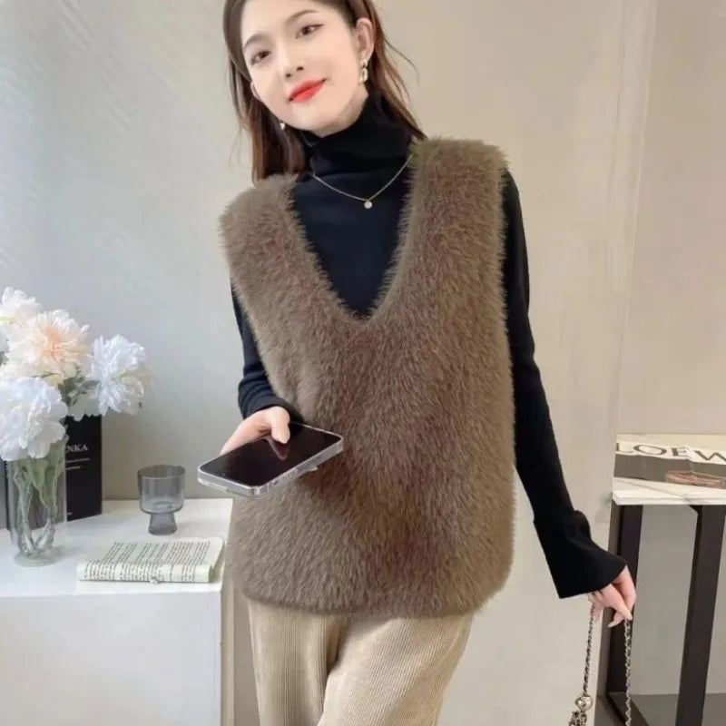 Cropped Lady Sweaters Warm Y2k Vintage Waistcoat Classic On Offer Tops 2025 Casual Smooth The Trip V-neck Knit Vests For Women