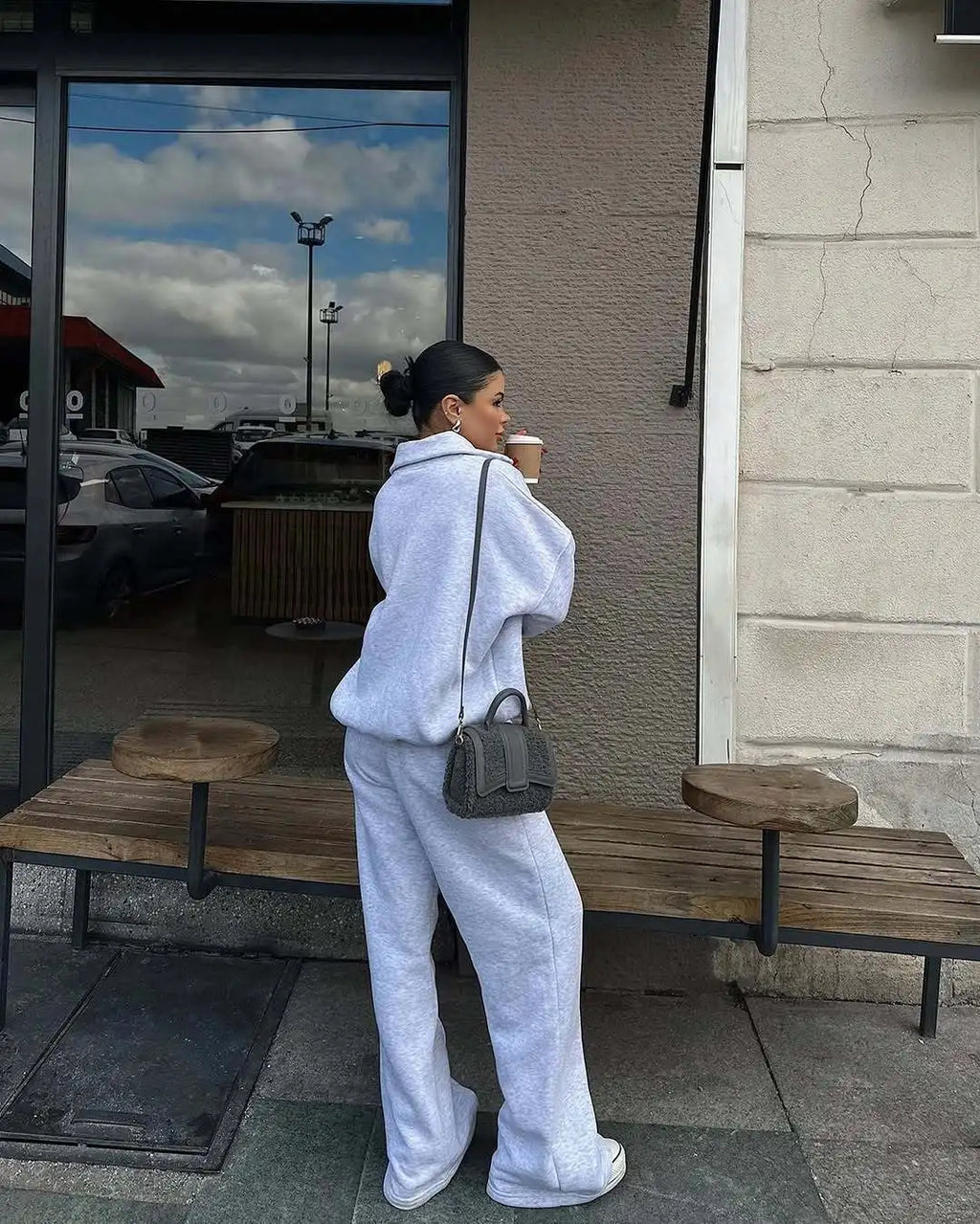 Fashion Autumn Winter Pants Sets Women Fashion Solid Color Pullover Sweatshirt Trousers Two Piece Set Female Casual Streetwear
