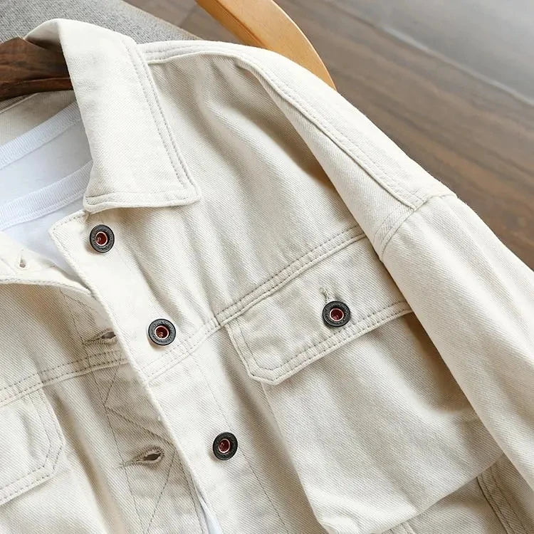 2025 New Women Denim Jacket Women Loose Casual Workwear Jacket Versatile Long Sleeve Jacket Top Spring Autumn Women Cowboy Coat