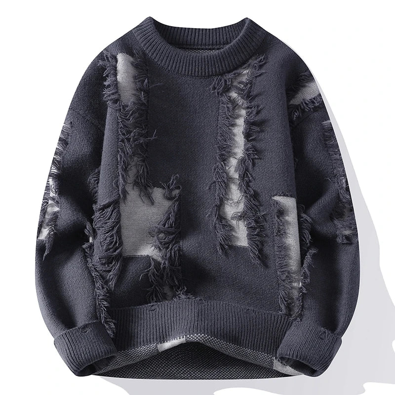 2024 Winter Fashion letter pattern Sweater Men Casual Knit Pullovers Mens Thick Warm Loose Knitted Sweaters Streetwear Man