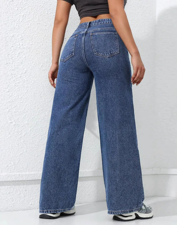 American Wide-leg Jeans for Women 2026 Spring New Style Washed Loose Slimming Straight-leg Floor-length Denim Trousers