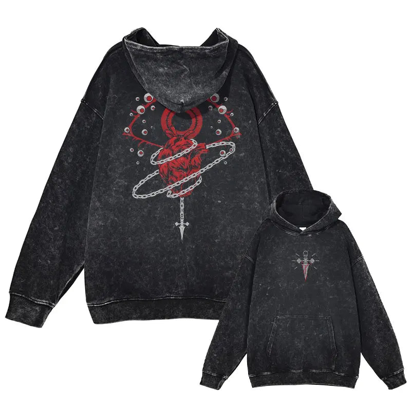 Killua Zoldyck Hoodies Vintage Washed Anime Hunter Hooded Sweatshirts Oversized Streetwear Manga Gon Kurapika Hoodie