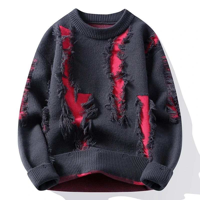 2024 Winter Fashion letter pattern Sweater Men Casual Knit Pullovers Mens Thick Warm Loose Knitted Sweaters Streetwear Man