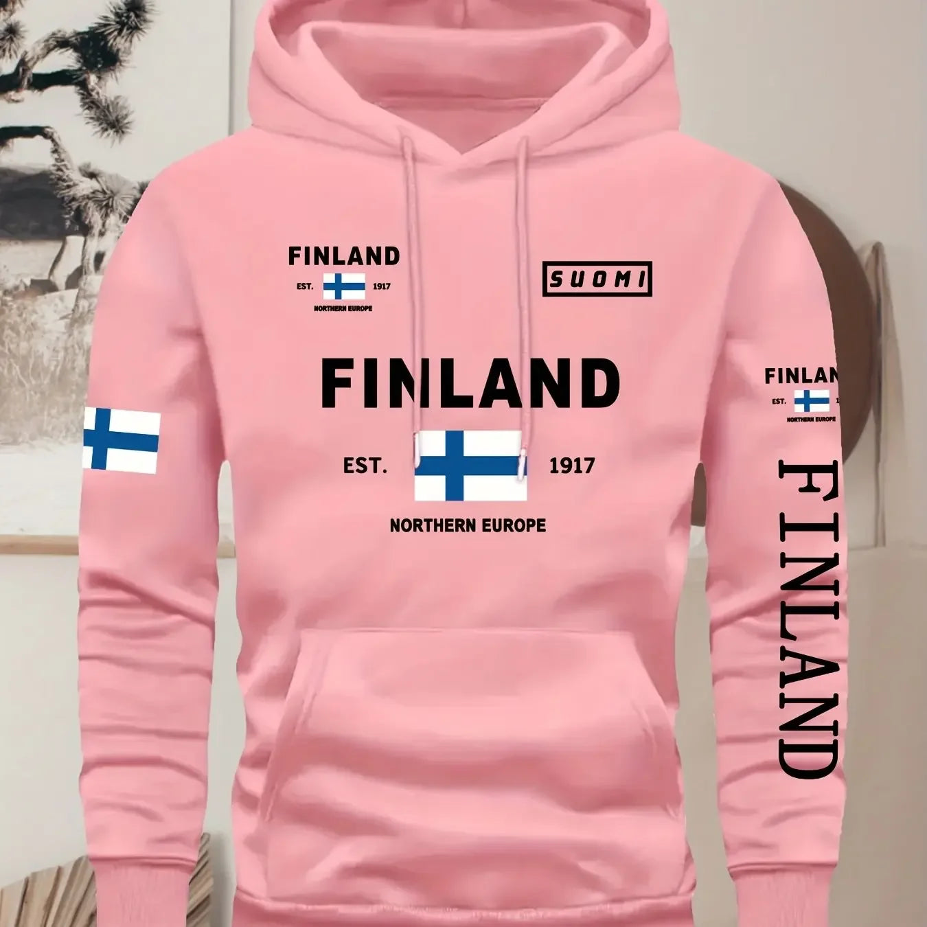 These stylish hoodies for men and women feature elements of Finnish cities and various patterns perfect for casual wear