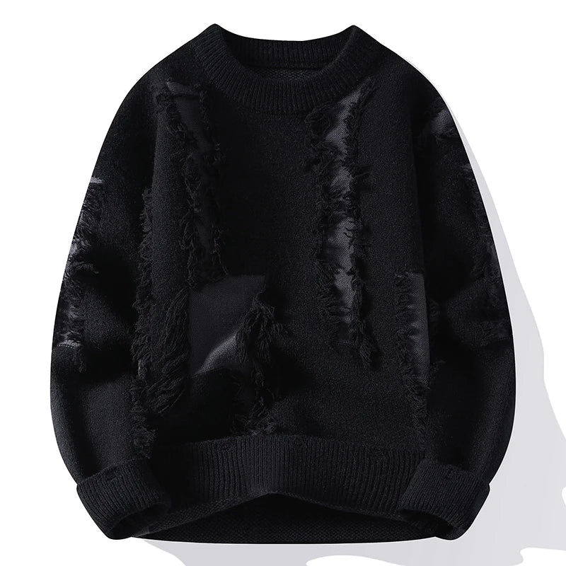 2024 Winter Fashion letter pattern Sweater Men Casual Knit Pullovers Mens Thick Warm Loose Knitted Sweaters Streetwear Man