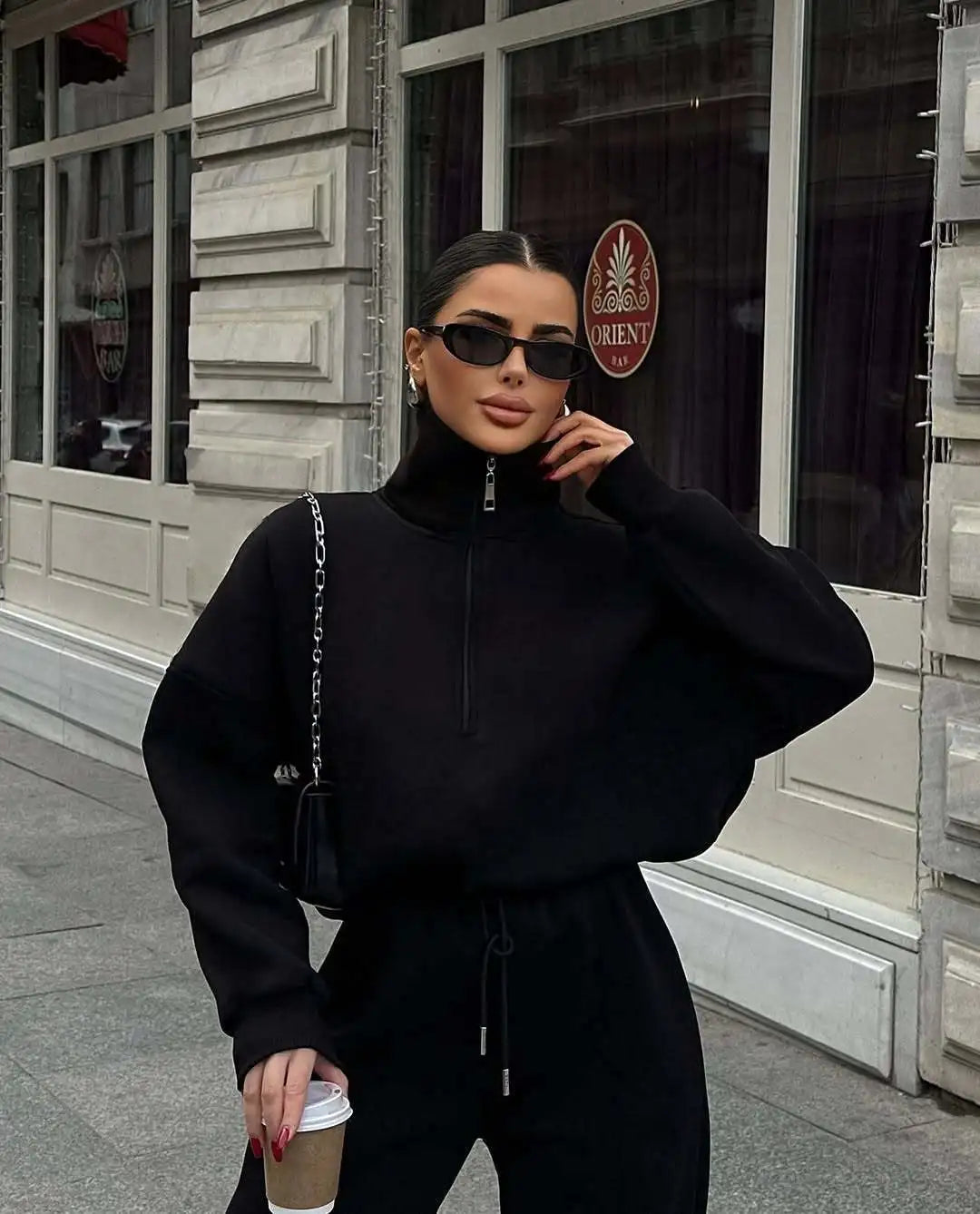 Fashion Autumn Winter Pants Sets Women Fashion Solid Color Pullover Sweatshirt Trousers Two Piece Set Female Casual Streetwear