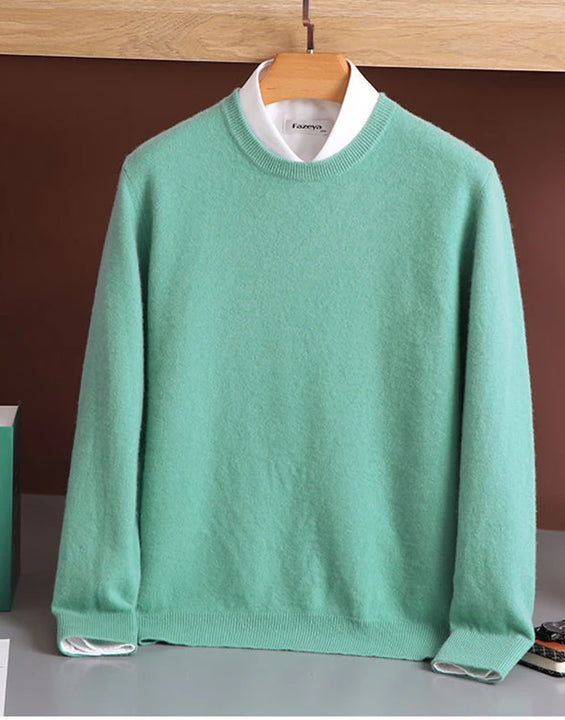 Hot Sale Cashmere Men's Sweater O-Neck Knitted Jumpers Long Sleeve Male Pullover Soft Warm Woolen Clothing habit homme