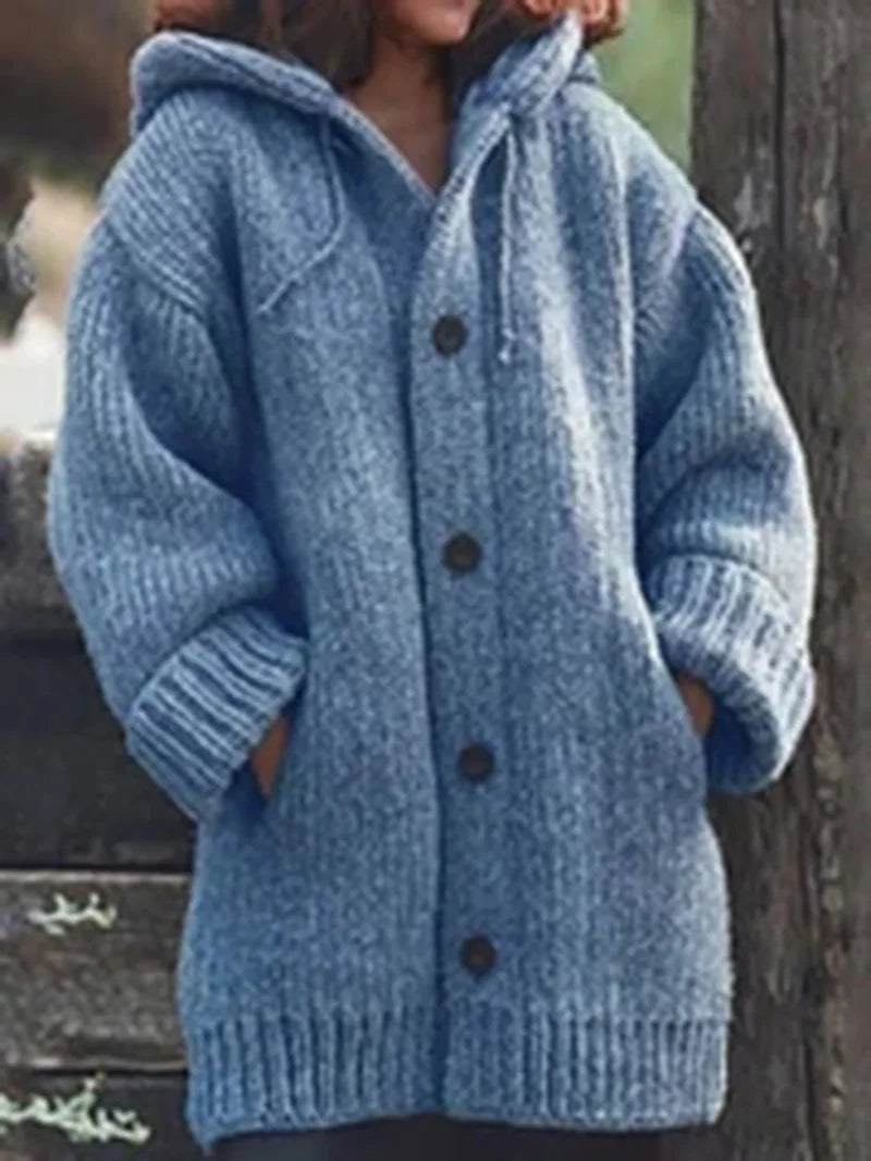 Fashion Warm Autumn Winter Sweater Long Sleeve Cardigans Vintage Knitted Sweaters for Women 2025 Mid Length Coat Streetwear