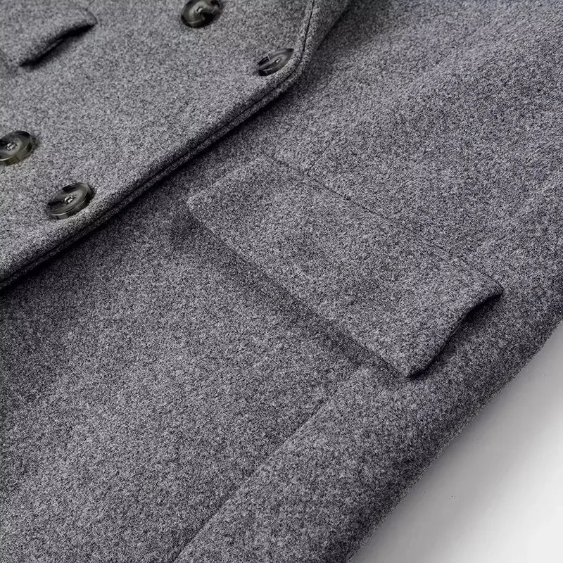 KONDALA Vintage Casual Chic Solid Women Overcoat Double Breasted Oversized Long Jackets Fashion 2025 Autumn Winter Thick Coats