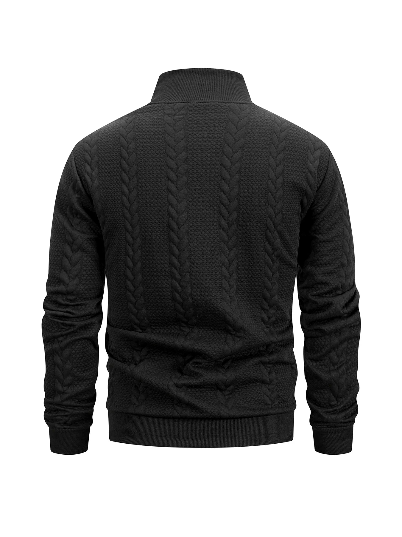 Autumn Casual Long Sleeve Pullover Turtleneck for Old Money Style Solid Color Knitted Jacquard Round Neck Sweater Male Clothing