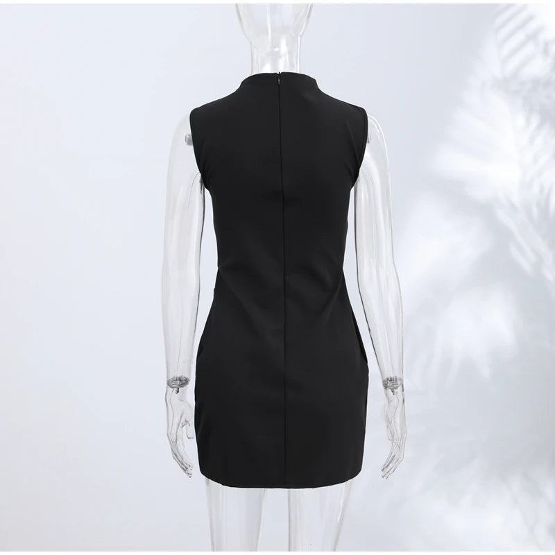 Women Elegant Maxi Dress Keyhole Neckline Braided Trim Sleeveless Backless High Slit Hem Solid Dresses 2026 Summer Fashion Gown