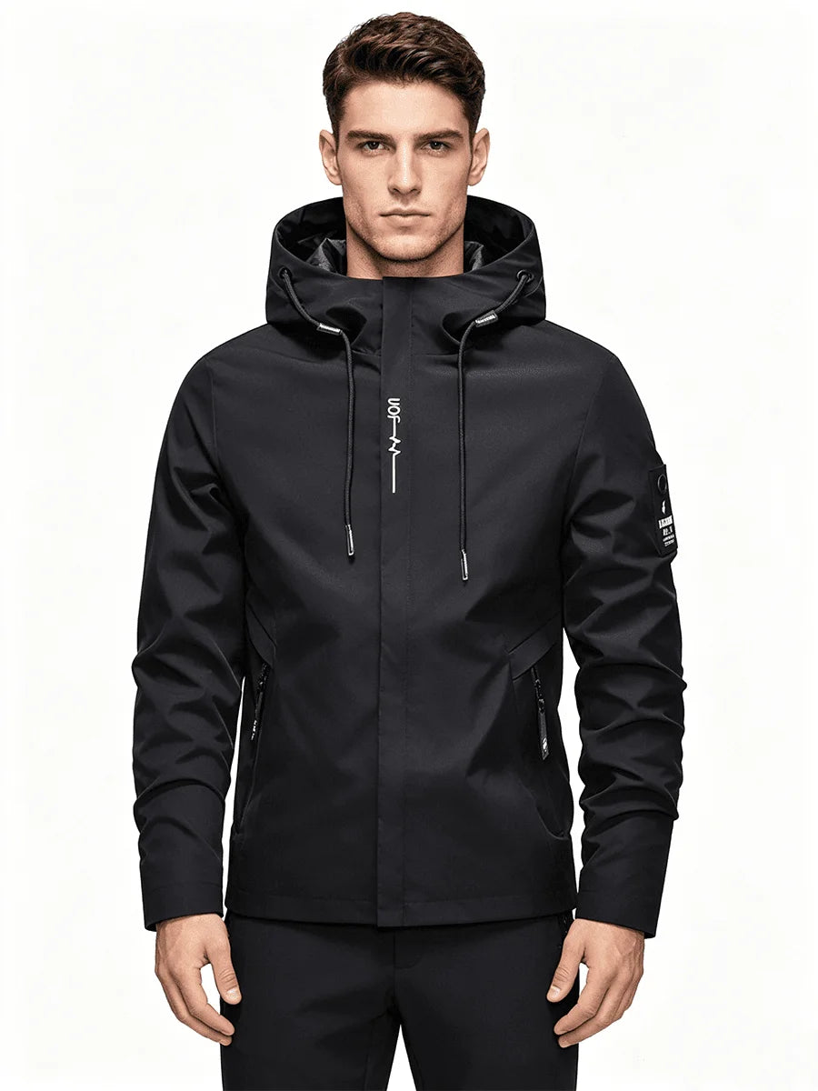 Waterproof Jacket Men Outdoor Softshell Zip Up Hooded Windbreaker Hiking Camping Coats Lightweight Spring Autumn