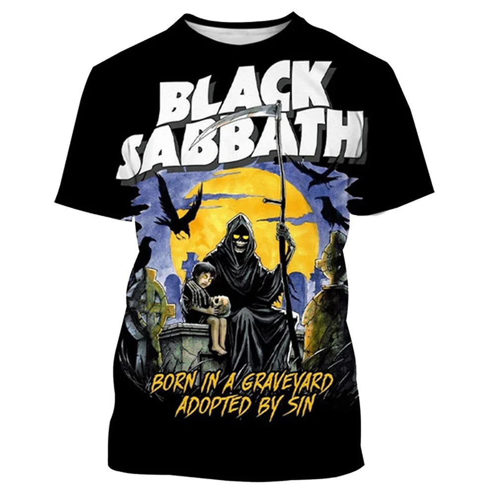Summer Fashion Black Sabbath Men's T-shirt 3D Print Hip Hop Casual Cool Short Sleeve Tops Daily Comfortable Breathable Men Tees